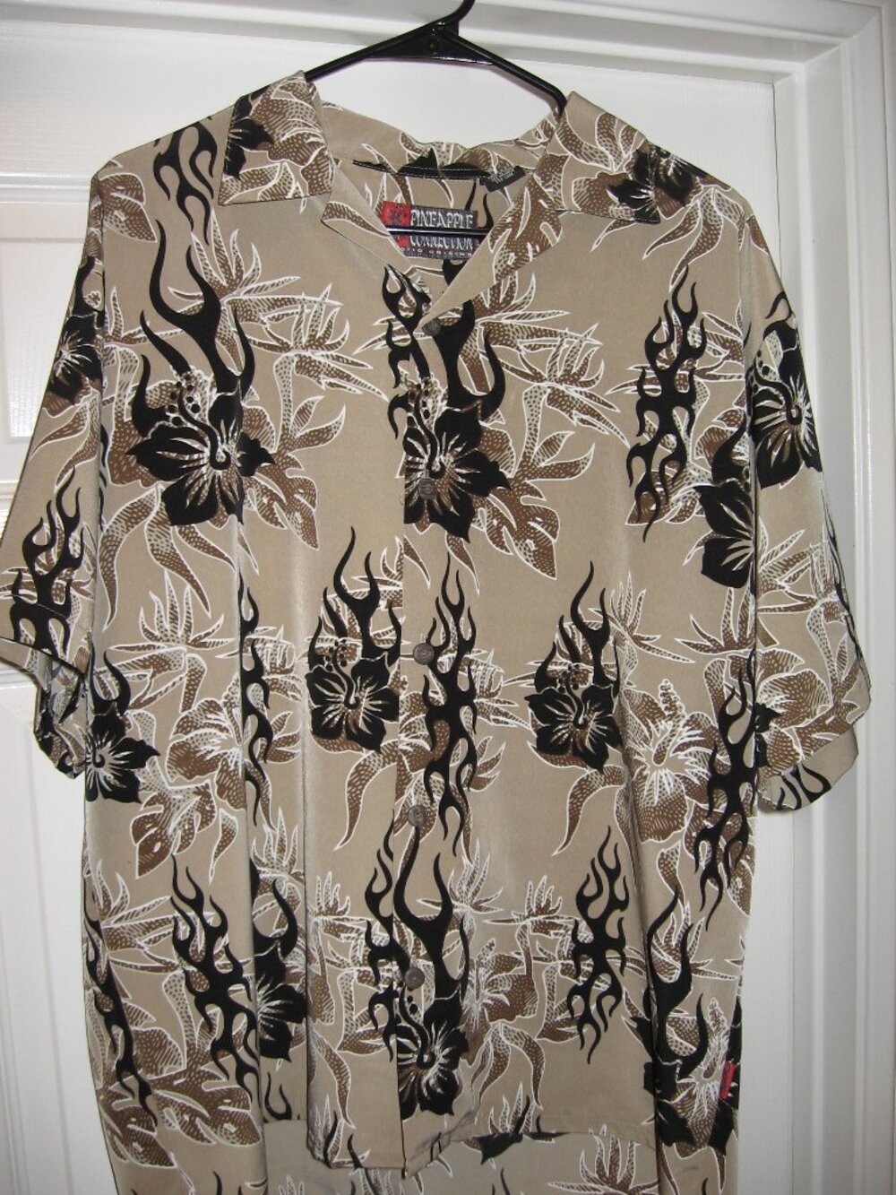 Beige/black Tribal Island Style Casual Shirt